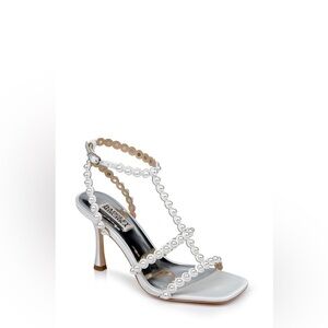 Camilla Gladiator Heels with Silver Pearl Accents